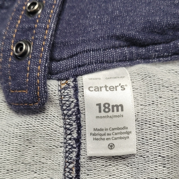 Bundle Overalls Oshkosh Stripes Blue and White Size 3-6 monthsCarters Whales o - Picture 7 of 7